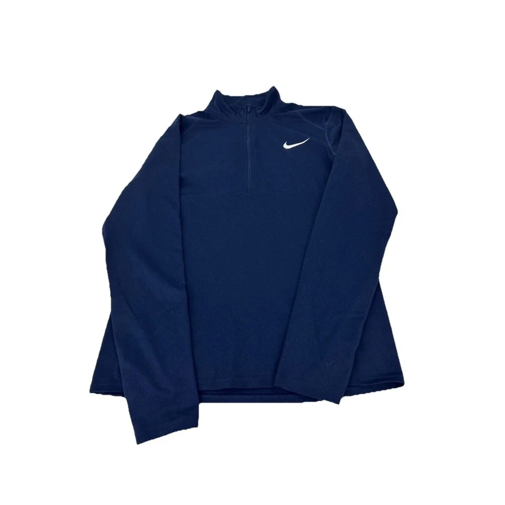 Nike Dri-FIT Womens Navy Blue Quarter Zip Pullover Thumbholes‎ 926270-419 Size S